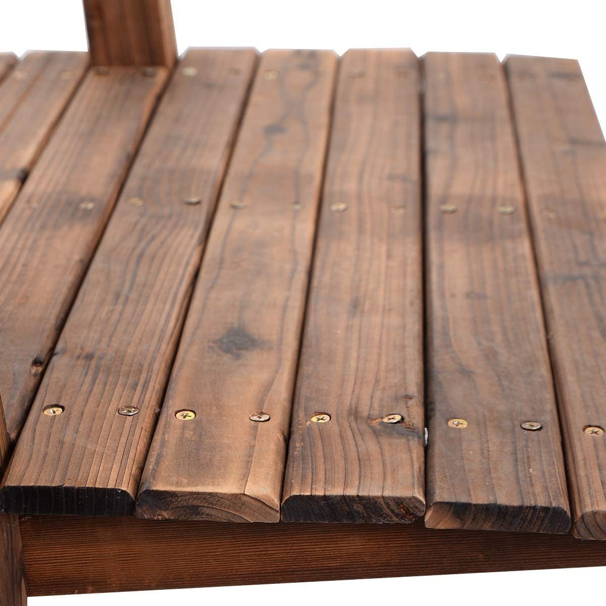 COSTWAY Zierbrücke, Holzbrücke, Gartenbrücke, Dekobrücke, 150 x 67 x 55 cm