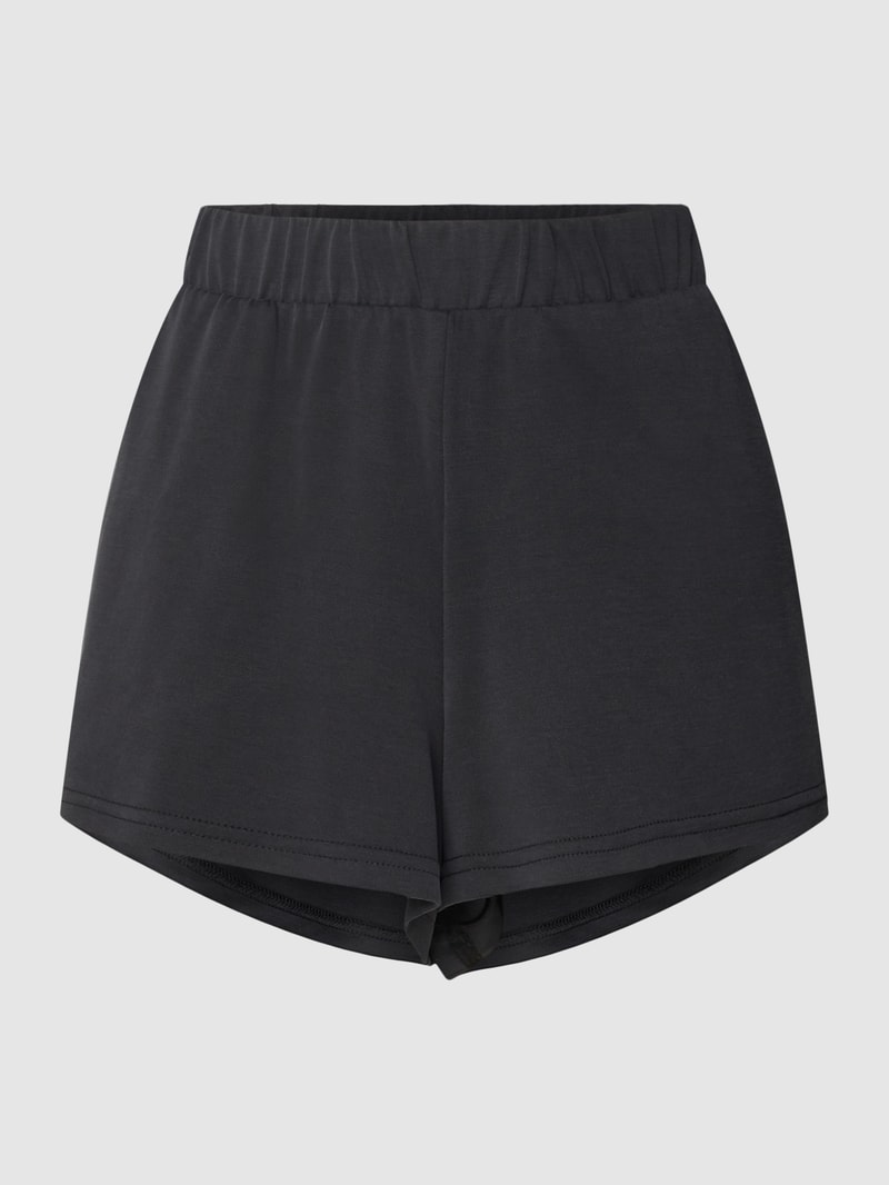 Sweatshorts mit elastischem Bund in schwarz