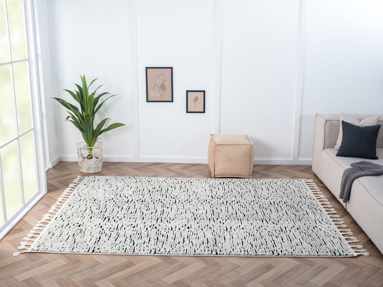 MyFlair Teppich Moroccan Celestial, 190 cm x 240 cm, Farbe grau, rechteckig, Florhöhe 19mm