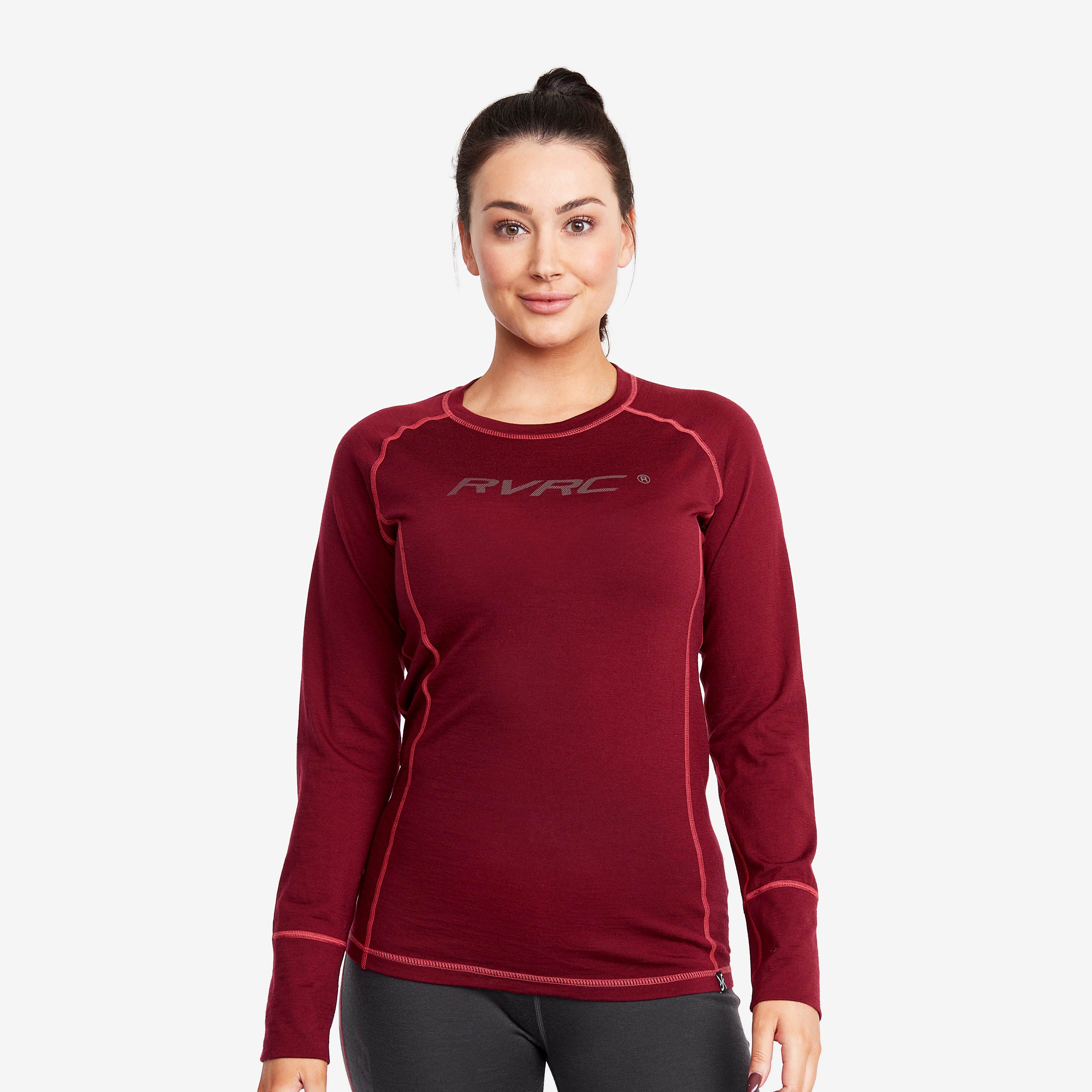 Outright Merino Top Femme Bison Red/ Anthracite