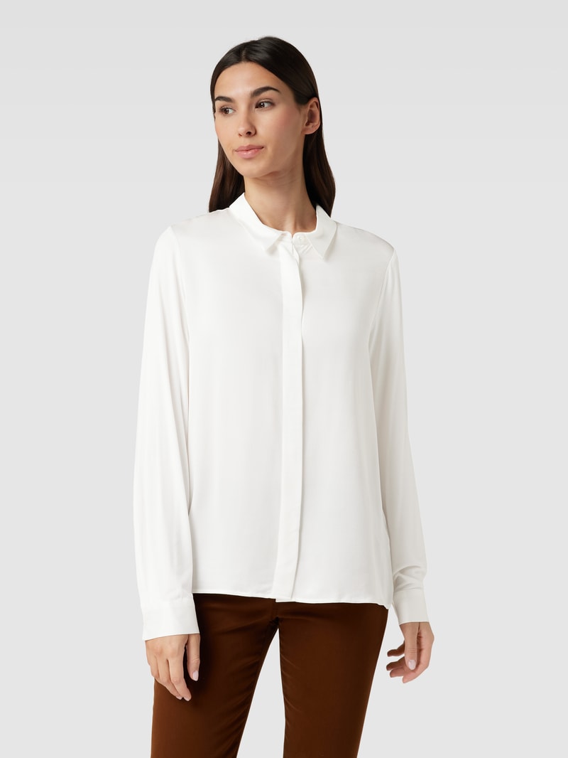 Hemdbluse aus Viskose in offwhite