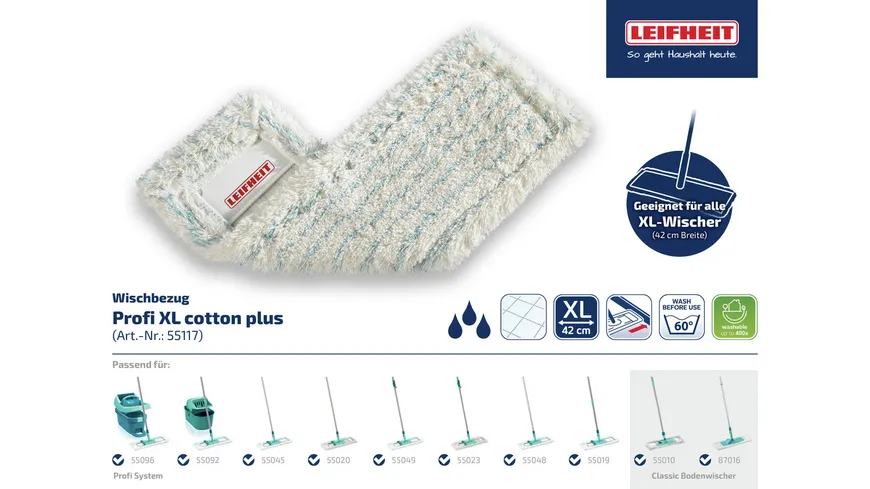 LEIFHEIT Wischbezug cotton plus