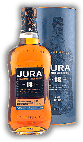 Jura 18 Years Red Wine Finish 44% Jura 18 Years Red Wine Finish 44% Exzellente Fass-Finishes machen Jura 18 zu einem faszinierenden Whisky der Extraklasse. Alter 18 J. - 0,7	 Liter - Vol 44%
