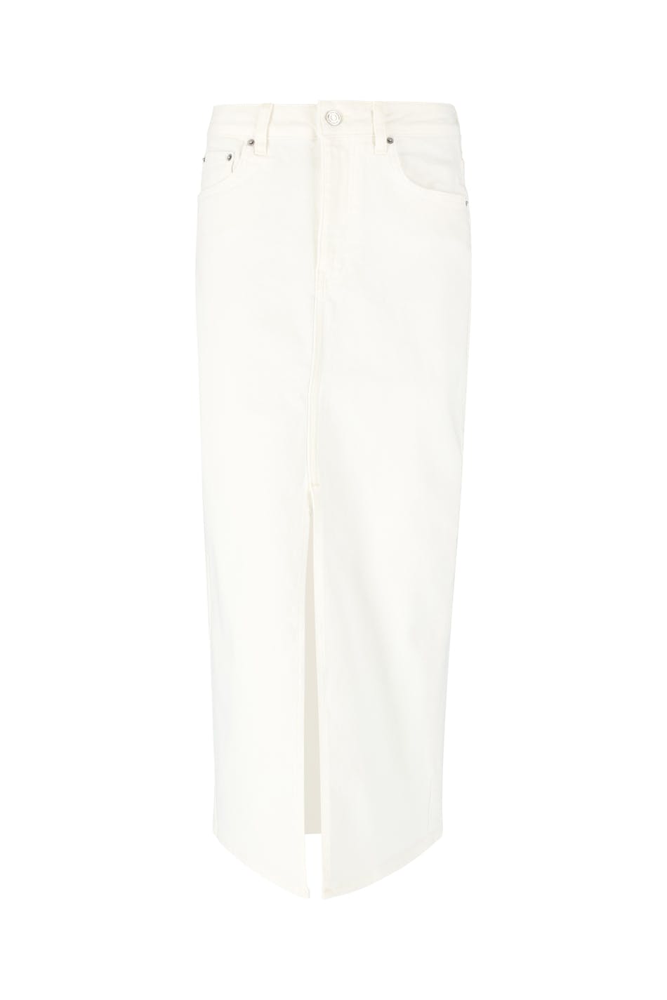 Long slit denim skirt