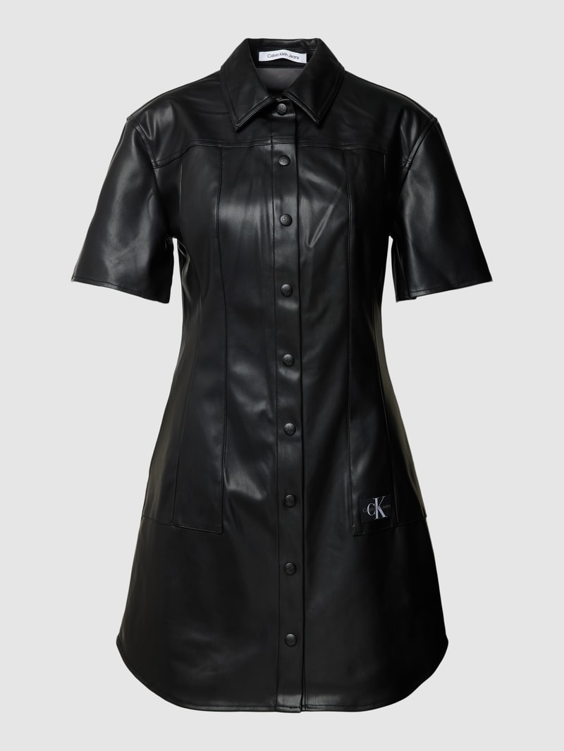 Minikleid in Leder-Optik in black