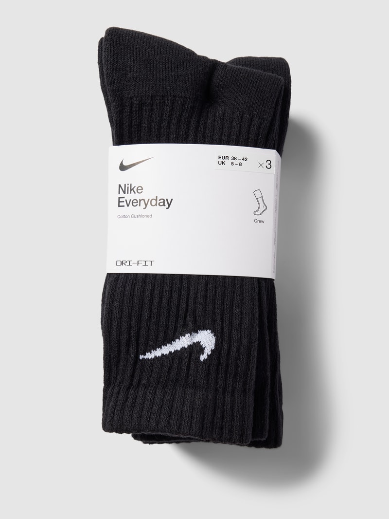 Socken mit Label-Detail im 3er-Pack in schwarz