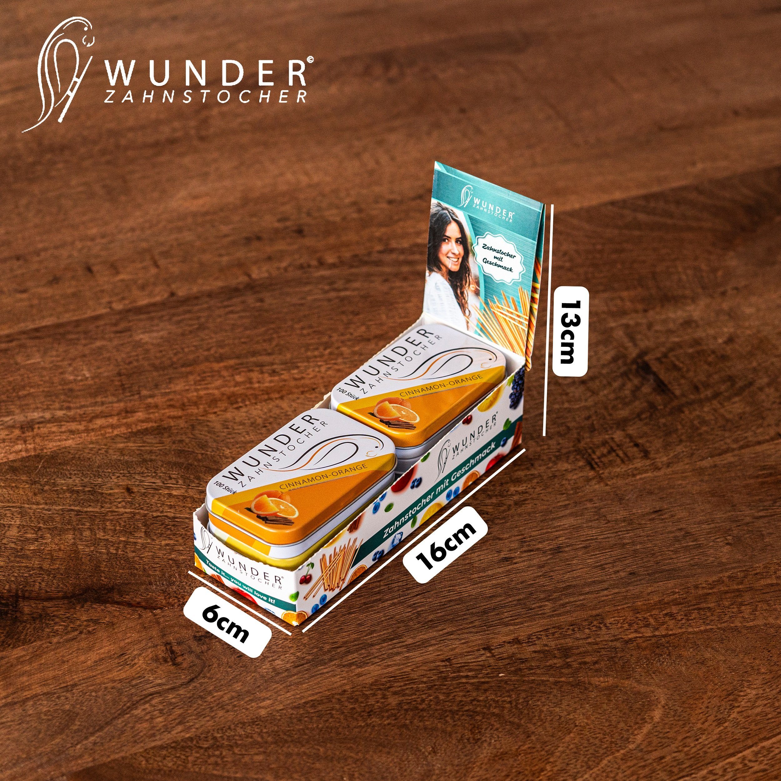 Wunder Zahnstocher Mundpflegecenter Wunder Zahnstocher Display 6er Pack Zimt Orange DS