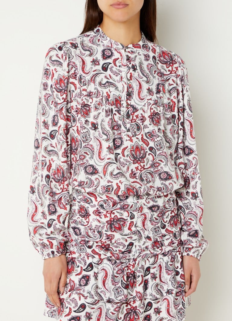 NIKKIE  Baisha blouse in linnenblend met paisley dessin