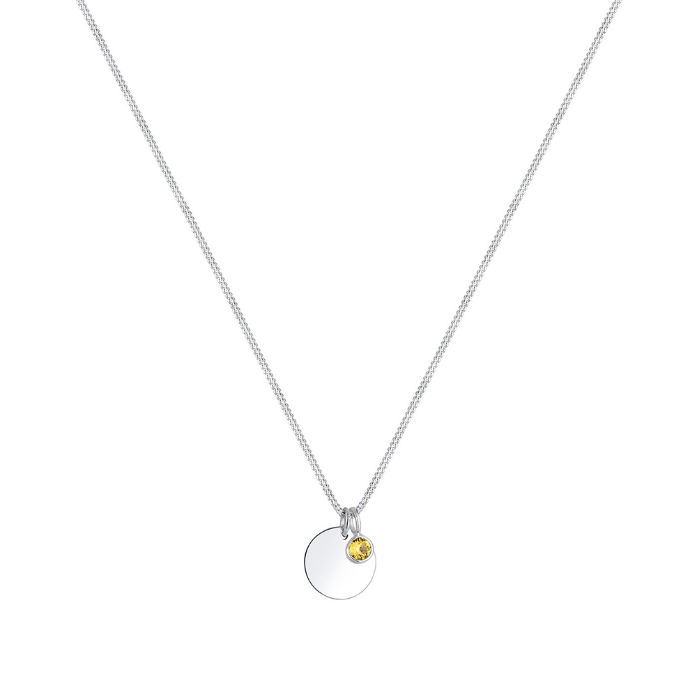 Elli Elli Collier Femmes Pendentif Plaquette Pierre de Naissance Avril avec Cristal en collier