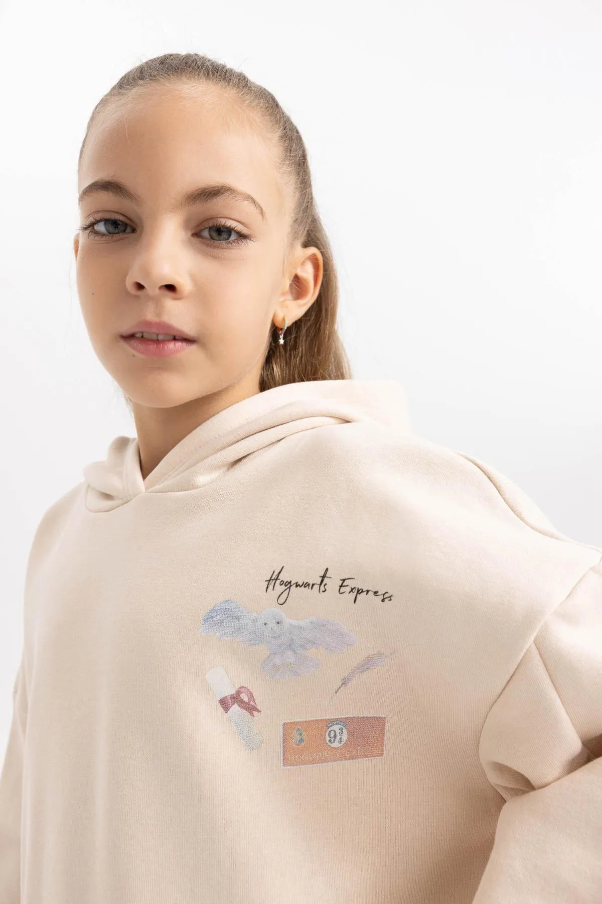 DeFacto  Mädchen Harry Potter Oversized Kapuzenpullover mit weichem Fell und dicker Kapuze B0422a823wn