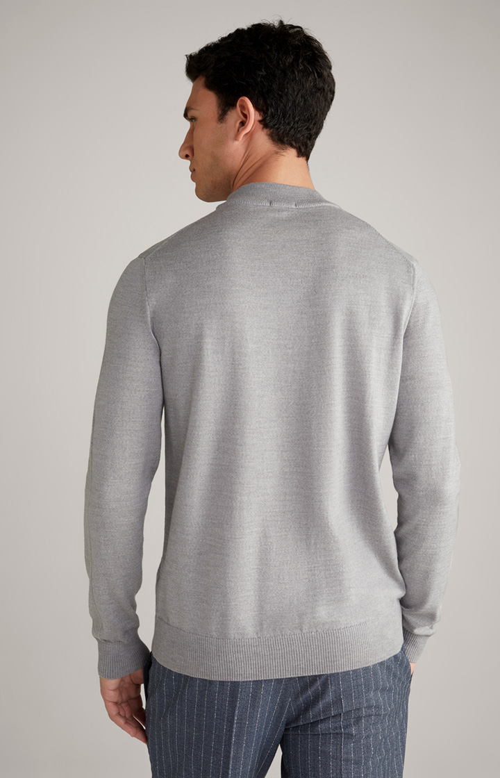 Merinowoll-Pullover Davide in Grau meliert