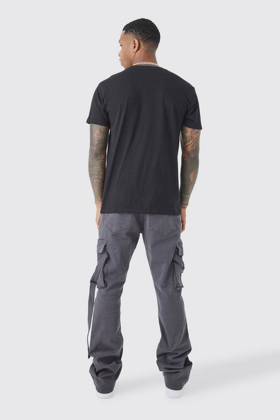 Slim-Fit Cargo-Schlaghose mit Riemchen