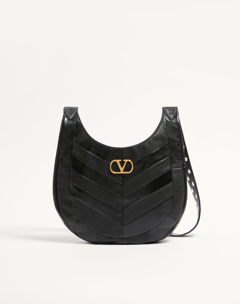 Valentino Garavani Hobo Lille Hobo Taske i Nappa med Chevron Motiv