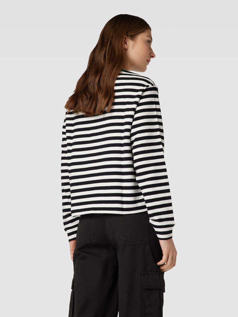 Sweatshirt mit Streifenmuster in schwarz