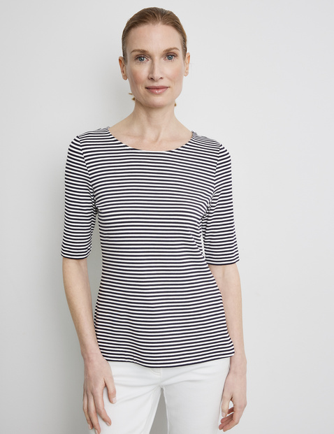 Geringeltes Halbarmshirt