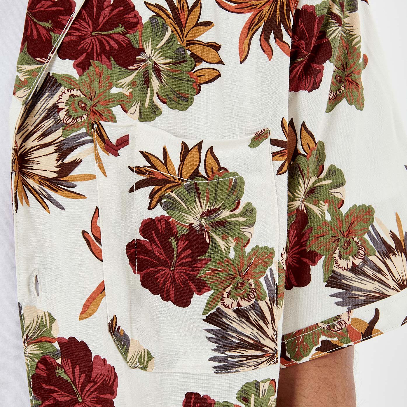 COOL   Chemise blanche fleurie homme