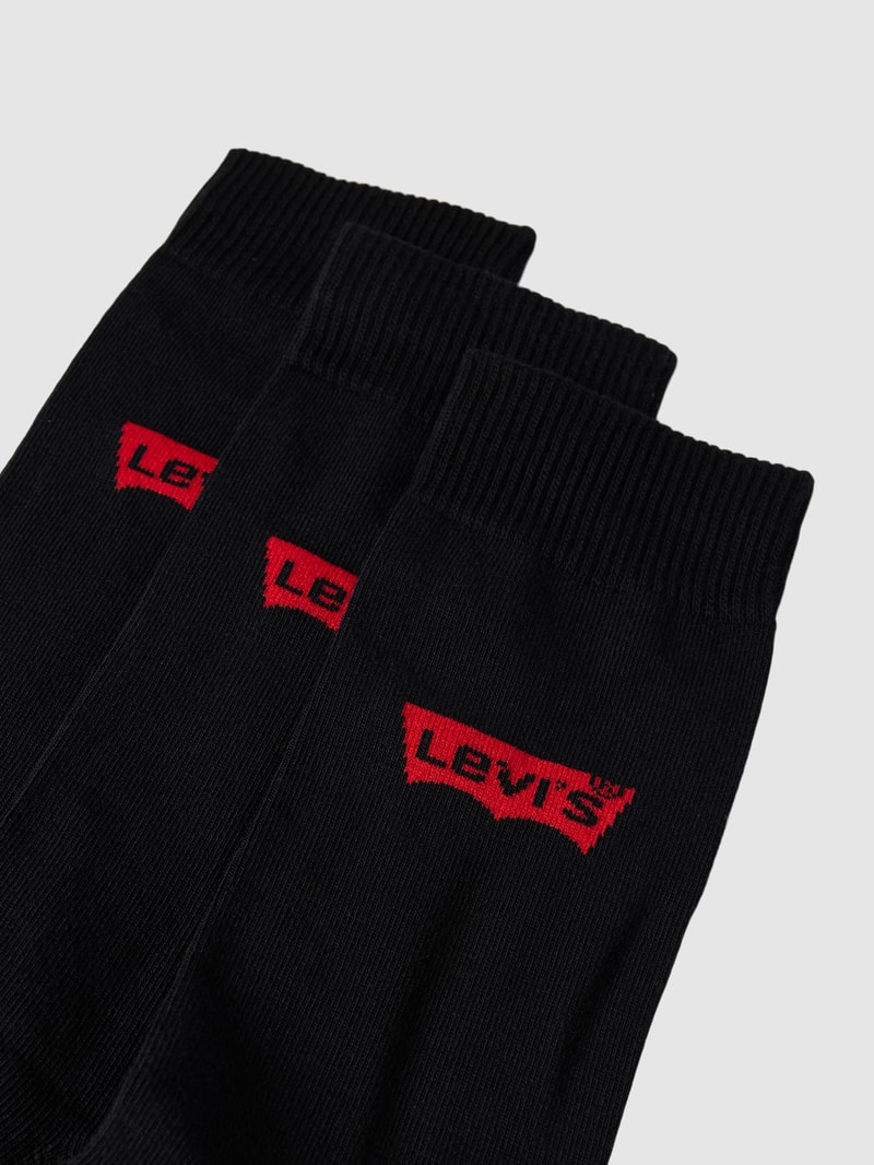 Socken mit Label-Details im 3er-Pack in schwarz