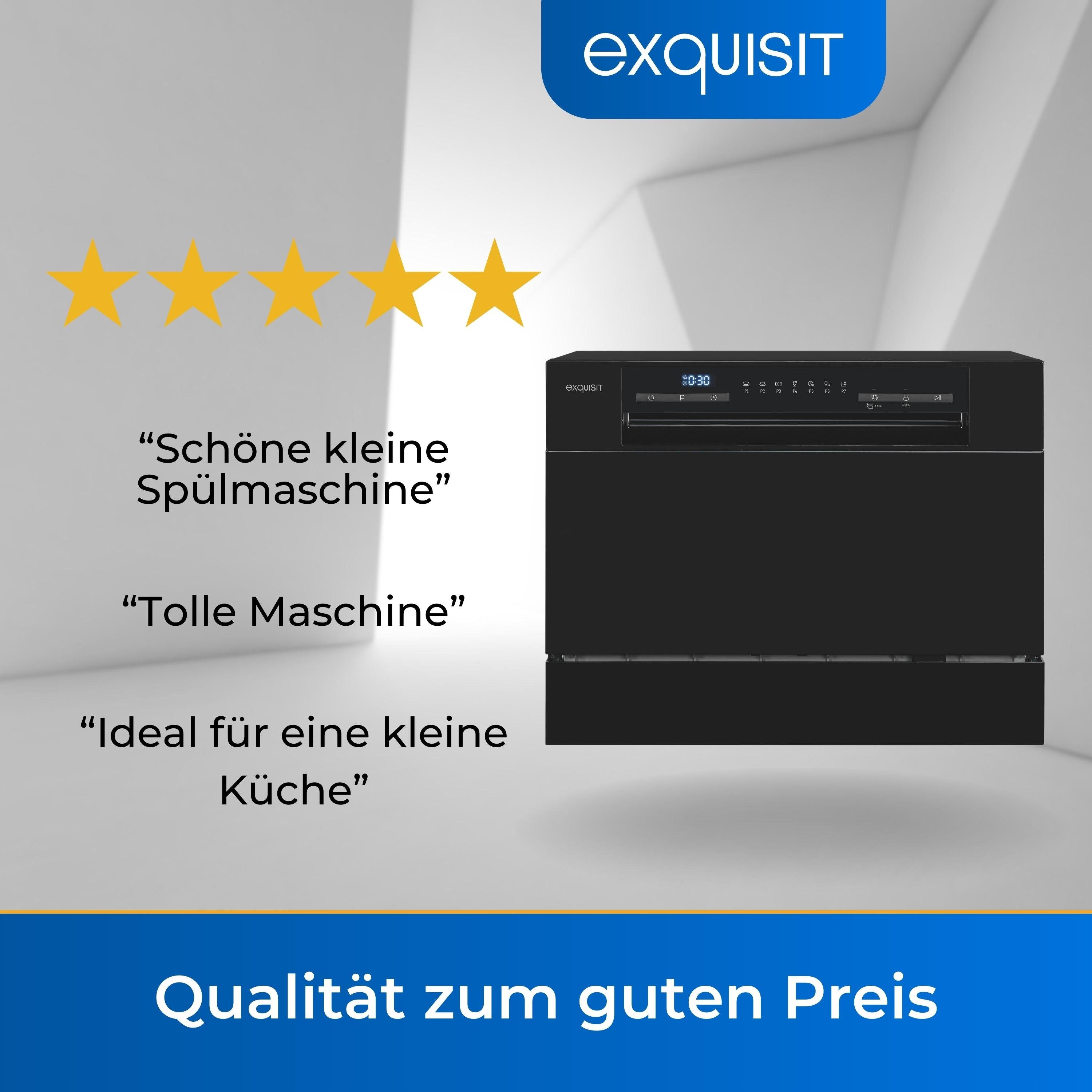 exquisit Tischgeschirrspüler, GSP206-030D, 6 Maßgedecke, kompakt und Platzsparend, ideal für kleine Küchen