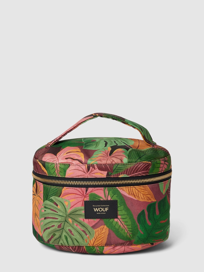 Kosmetiktasche mit kurzem Henkel Modell 'Mia' in olivgrün