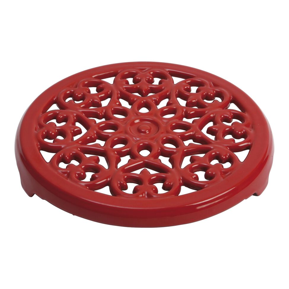 Topfuntersetzer Lilie 23 cm, rund, Gusseisen