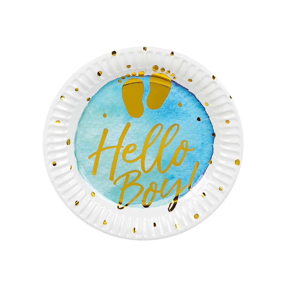 Papp-Partyteller Ø 18 cm Hello Boy, 6 Stück