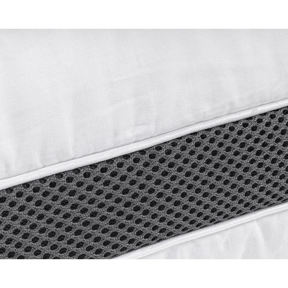 3-Kammer-Kopfkissen 3-Kammer-3D-Memory-Schaum-Kissen, Sitheim-Europe, Füllung: 50% Memory Foam Flakes, 50% Hohlfaser-Polyester, Seitenschläfer, Rückenschläfer, Bauchschläfer, Gut atmungsaktiv, Anti-Allergie