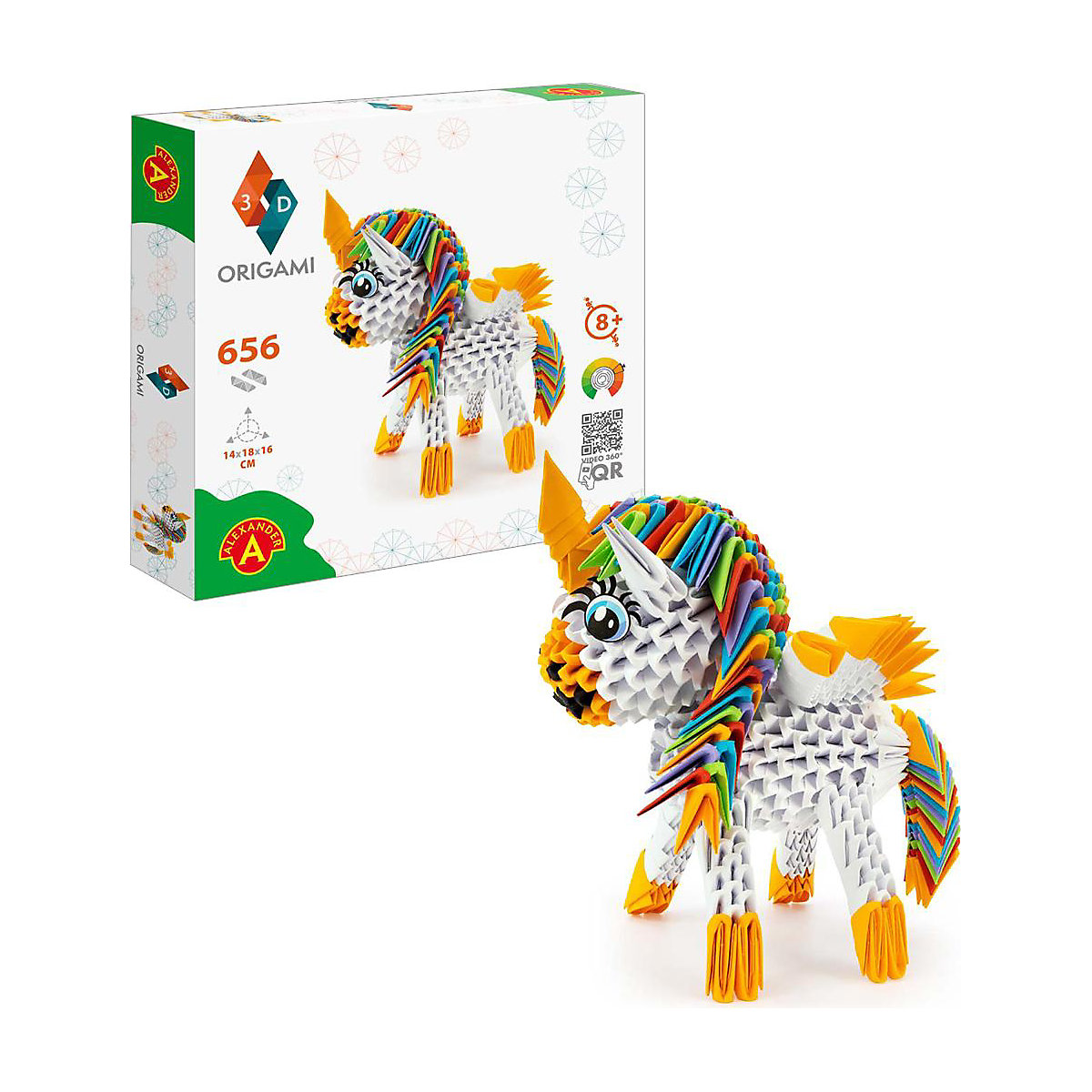 Bastelset Origami 3D Einhorn