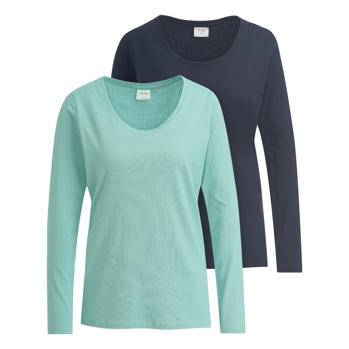 2 Damen Langarmshirts im Basic-Style