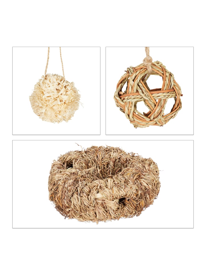 relaxdays 5-tlg. Hamsterzubehör Set in Natur günstig kaufen onesize