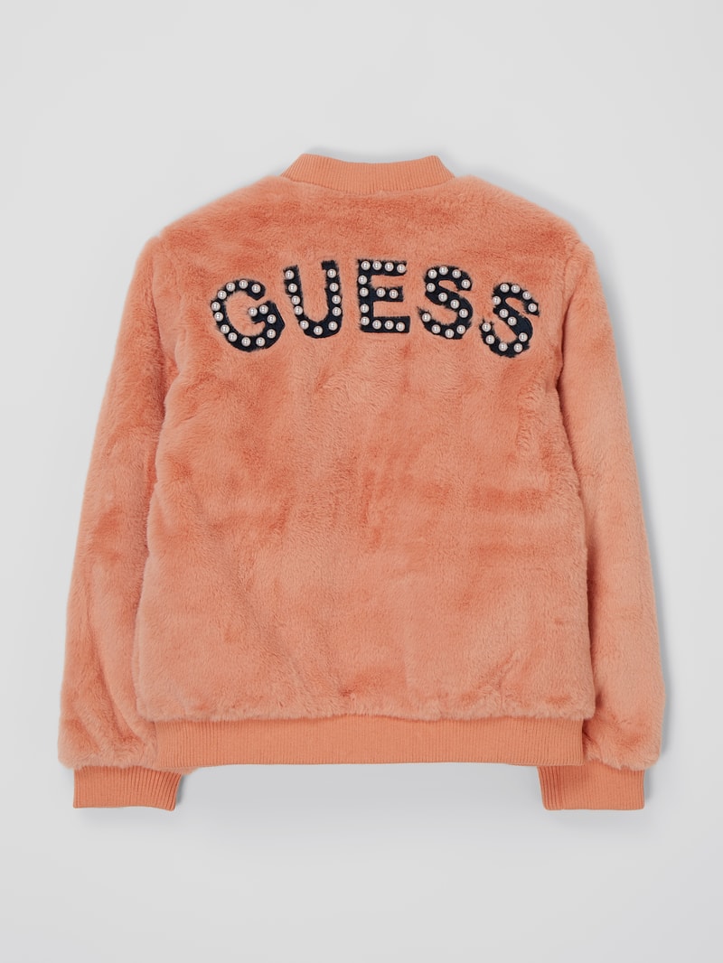 Jacke aus Kunstfell in apricot