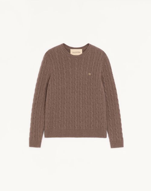 Valentino kasjmier kabeltrui met V-logo