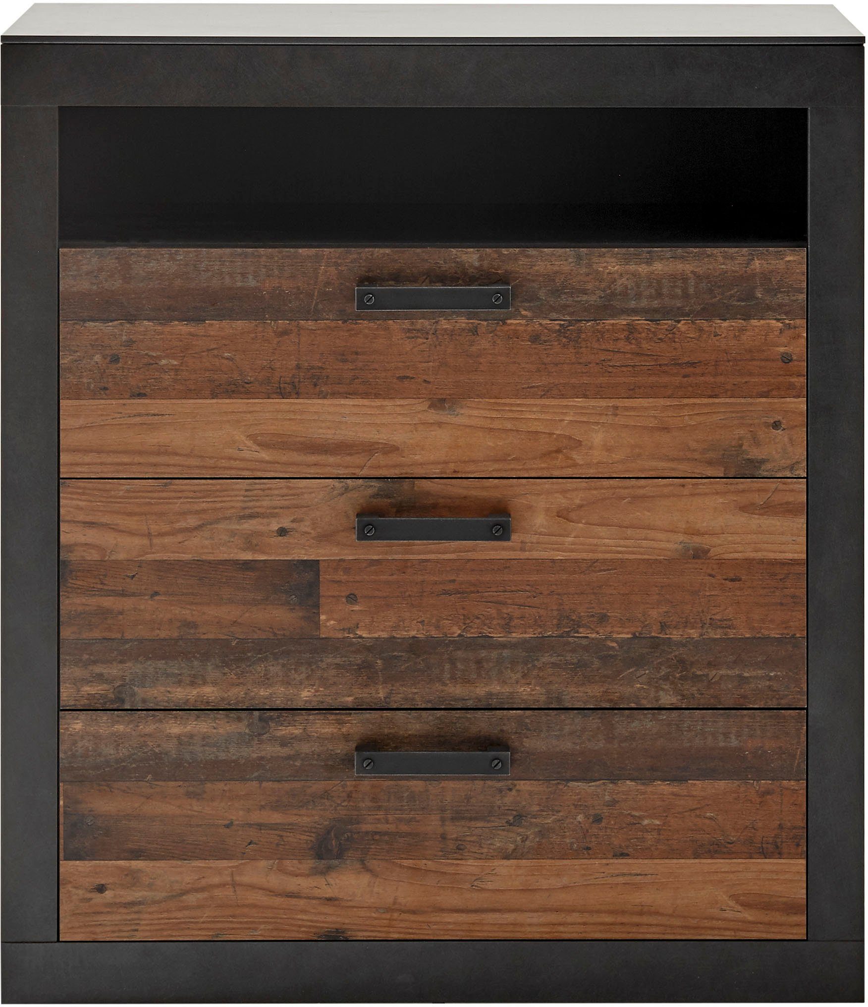 Home affaire Schlafzimmer-Set BROOKLYN, (Set, 5-St), Bett mit Holzkopfteil und Schublade