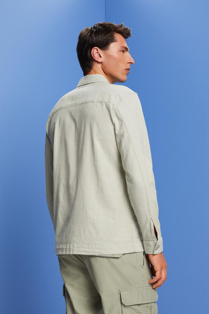 Herringbone-Hemd, Leinenmix