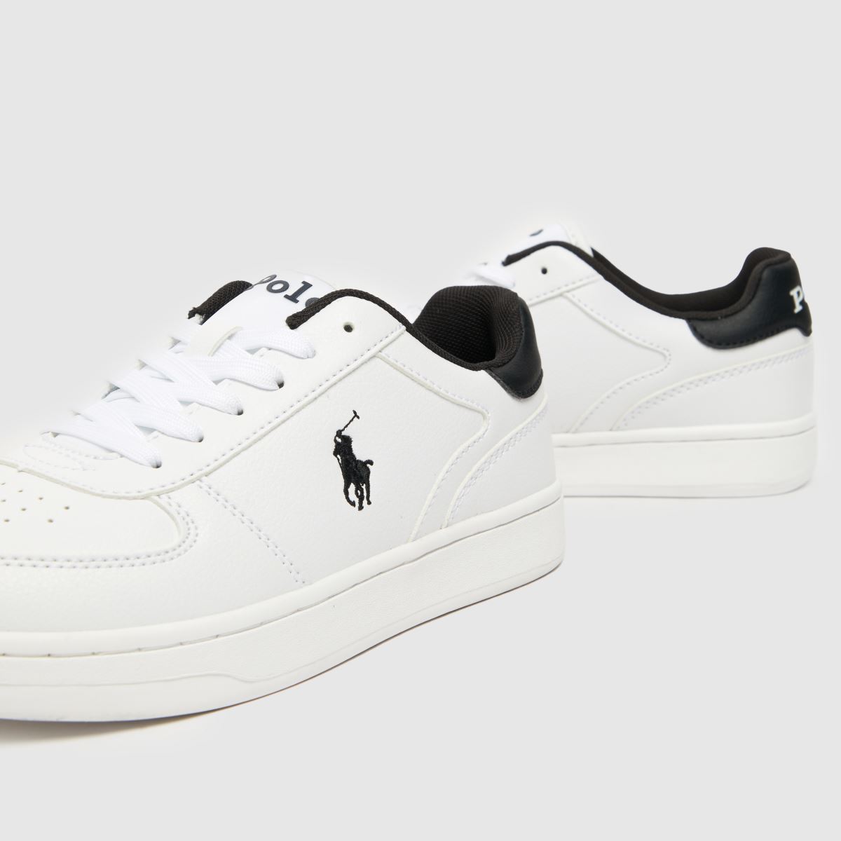 Polo Ralph Lauren vita och svarta court ii pojkar/ungdomsskor