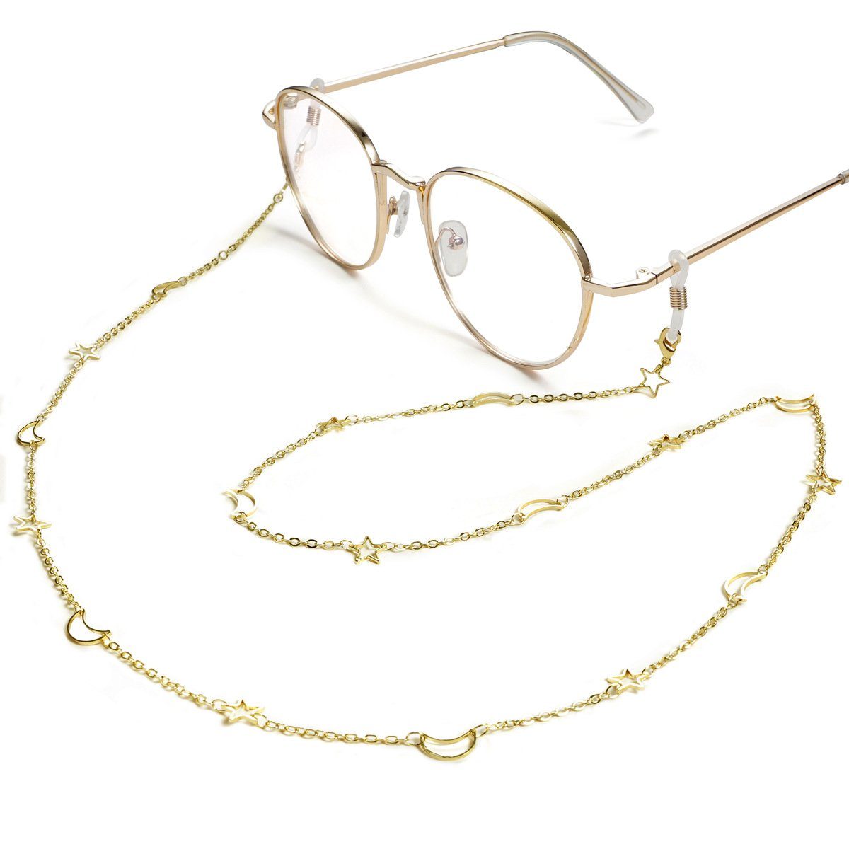 Runxizhou Brillenkette Trachten-Brillenkette Brillenkette für Damen und Herren Gold