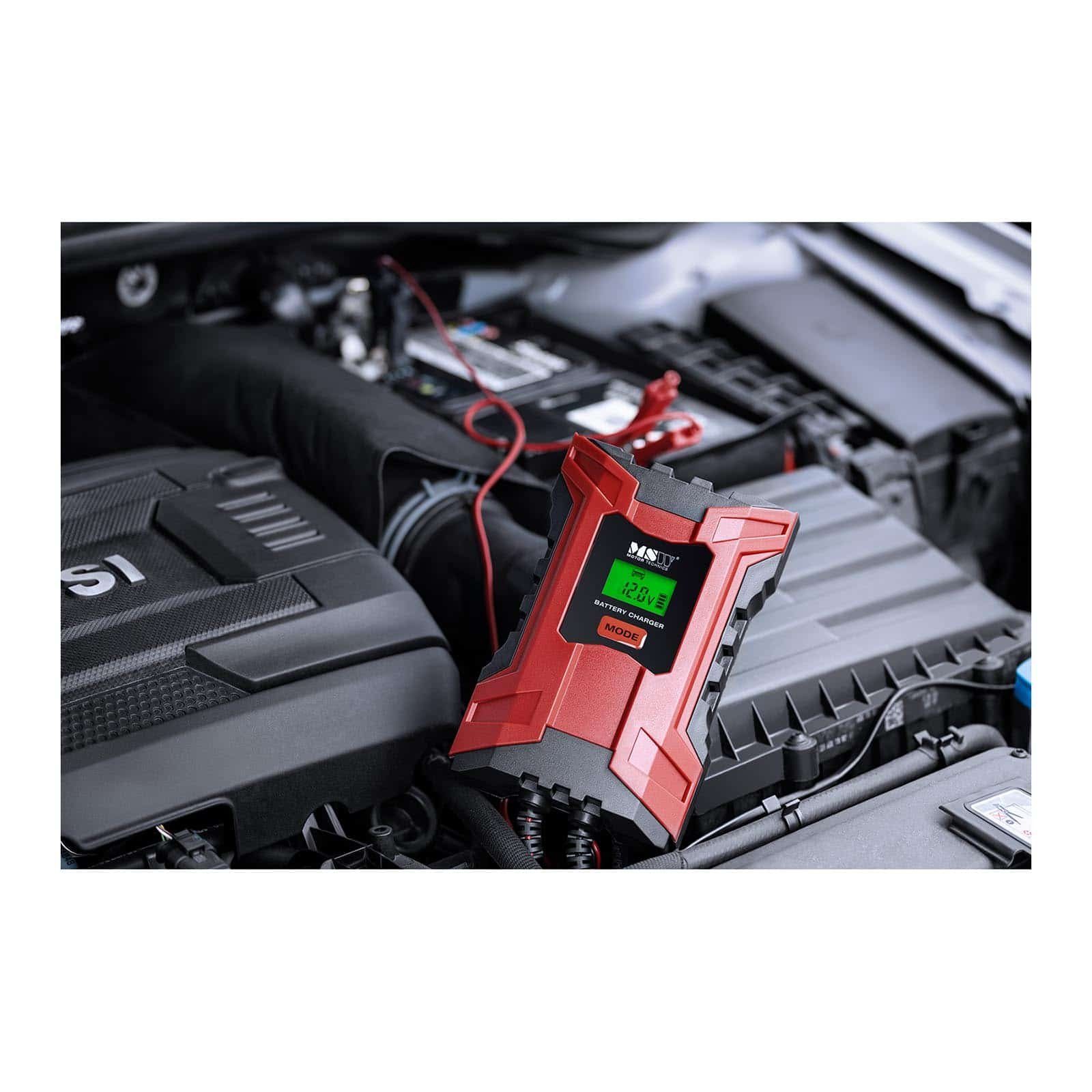 MSW Auto Ladegerät Batterieladegerät Pkw Kfz LCD Schnellladen 6V/2A 12V/6A Autobatterie-Ladegerät