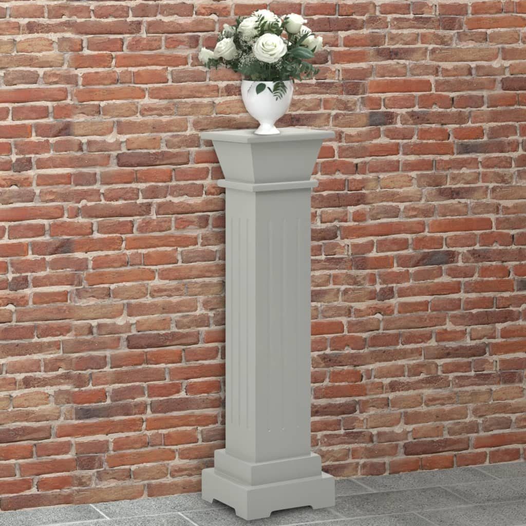 vidaXL Blumenständer Klassischer Säulen-Pflanzenständer Grau 17x17x66 cm MDF (1 St)