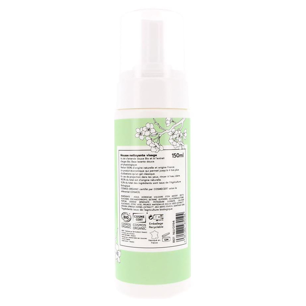 nijiko Mousse Nettoyante Visage Bio pour Peau Sèche Démaquillant et nettoyant
