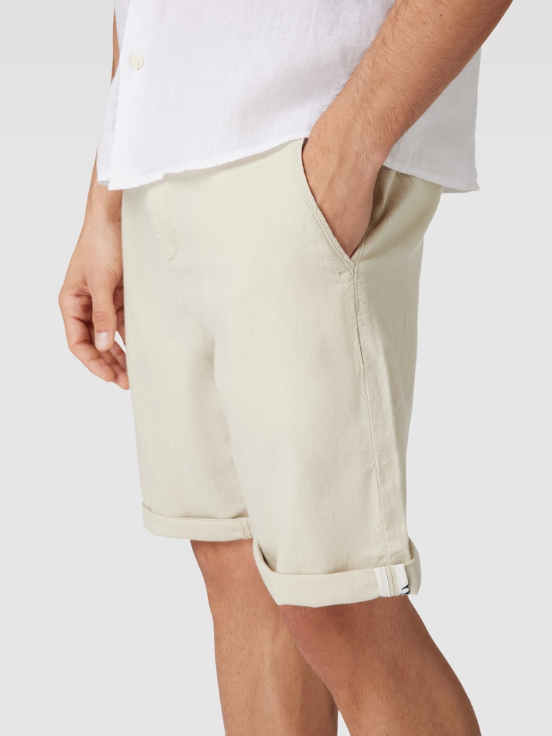 Bermudas mit Tunnelzug in offwhite meliert