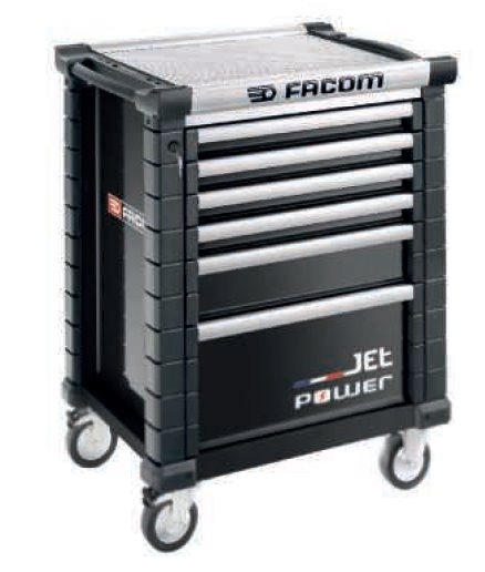 Facom JET.6NM3APOWER Wózek narzędziowy Jet 6 szuflad m³ z szufladą elektryczną czarny