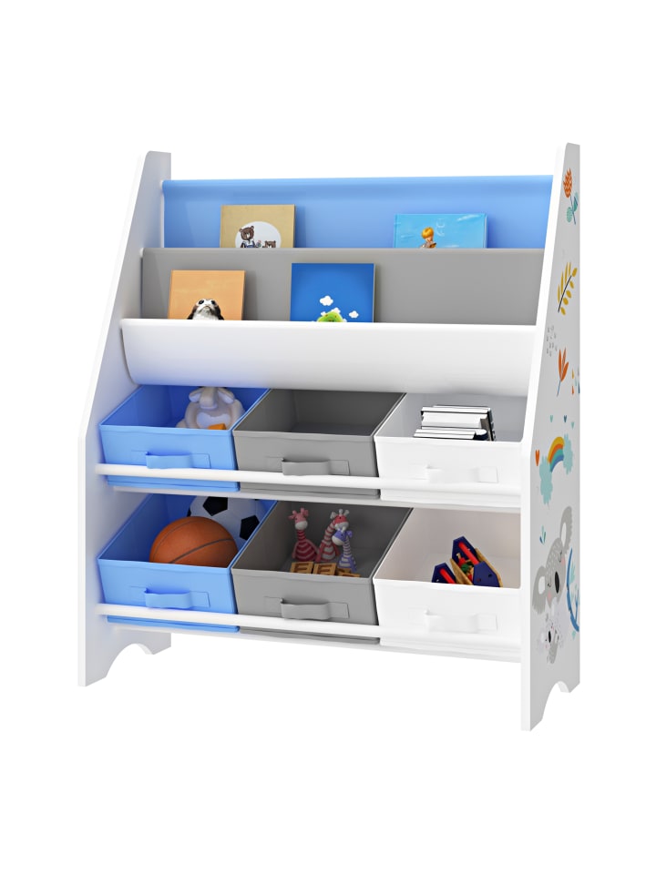 en.casa Kinderregal Ponteceso in Blau (H)74cm (B)62cm (T)26.5cm günstig kaufen onesize