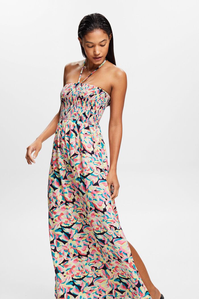 Gesmoktes Schlauchkleid in Maxilänge