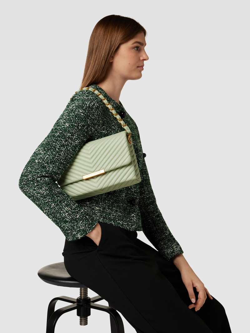Umhängetasche mit Label-Detail Modell 'IRIS' in mint