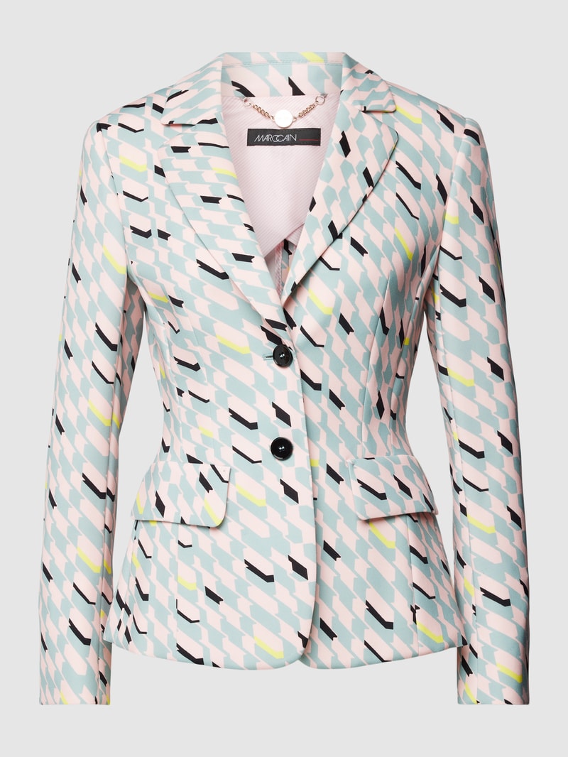 Blazer mit Allover-Muster in petrol