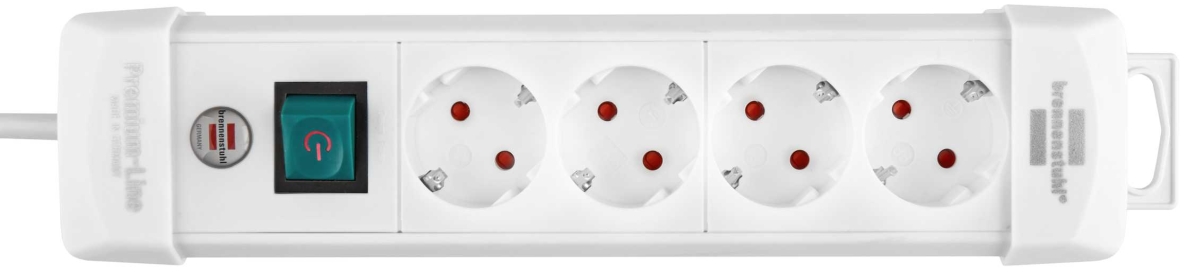 Regleta de enchufes Brennenstuhl 1952240100 Premium-Line de 4 vías, blanca, 1,8 m, H05VV-F 3G1.5