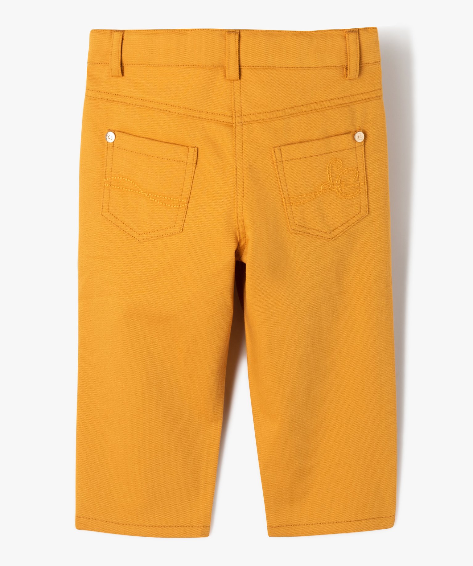 Pantalon carotte en toile bébé fille - LuluCastagnette jaune | GEMO