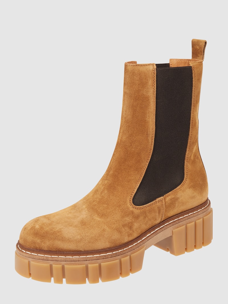Chelsea Boots aus Veloursleder in camel