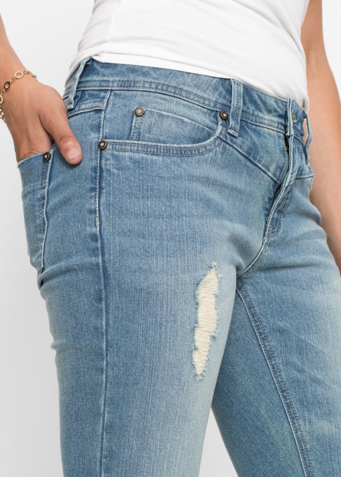 Stretch-Jeans mit Reißverschluss