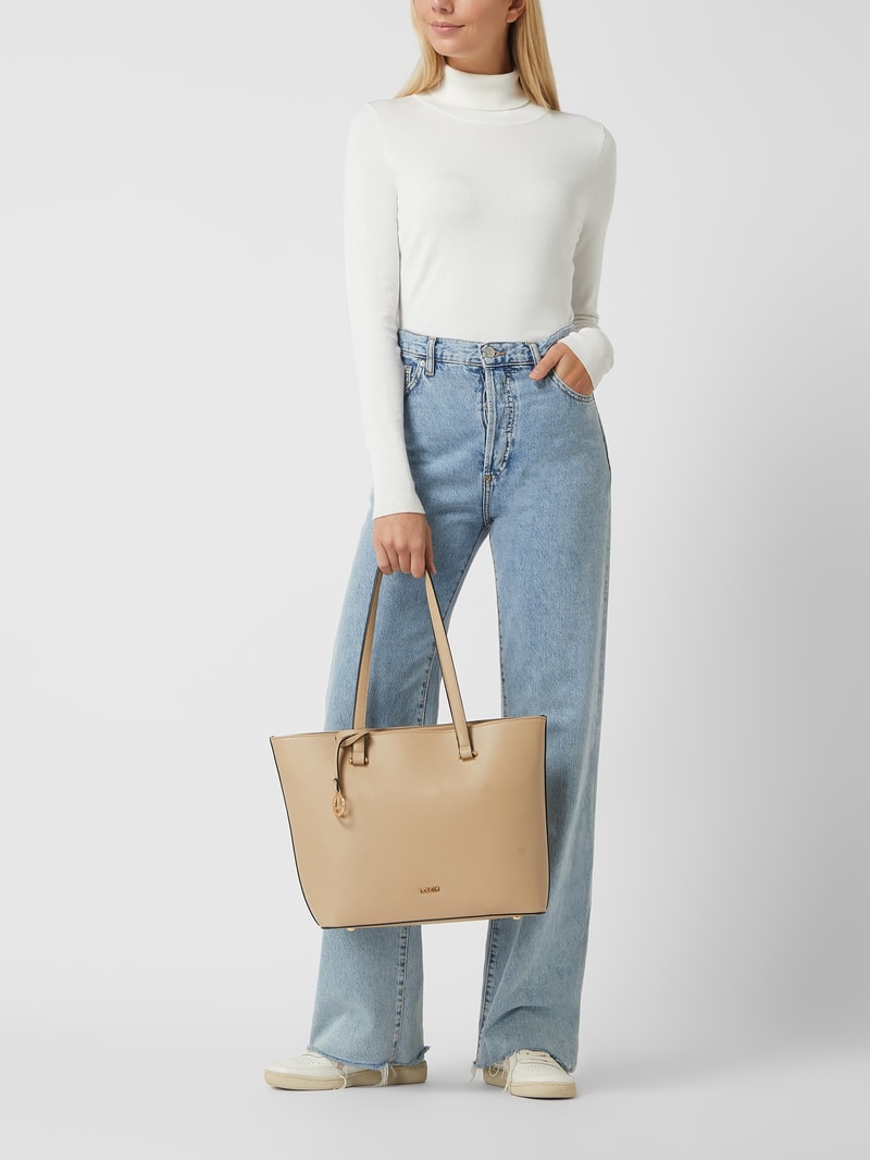 Shopper in Leder-Optik Modell 'Filippa' in stein