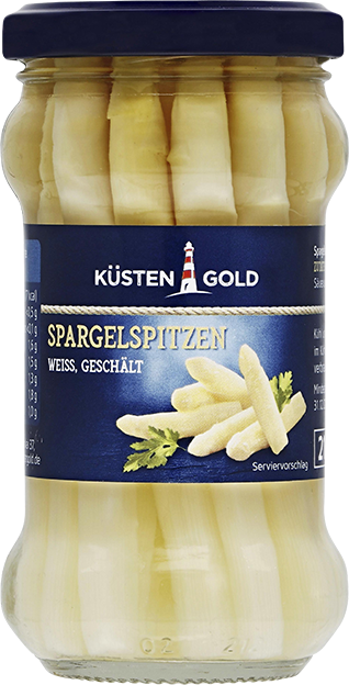 Küstengold Spargelspitzen weiß geschält